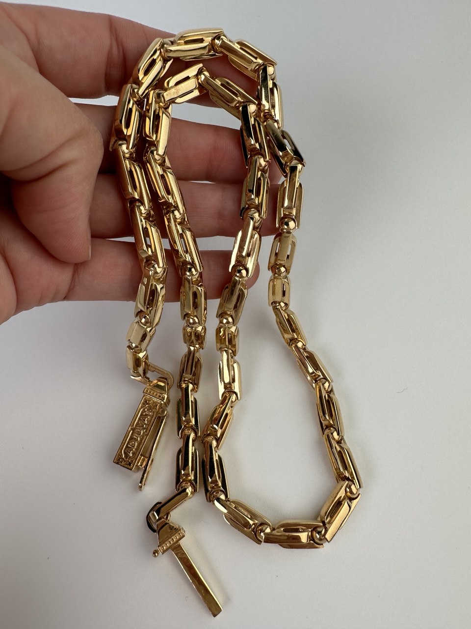 Men's chain with box clasp and engraving Fortune loves the brave