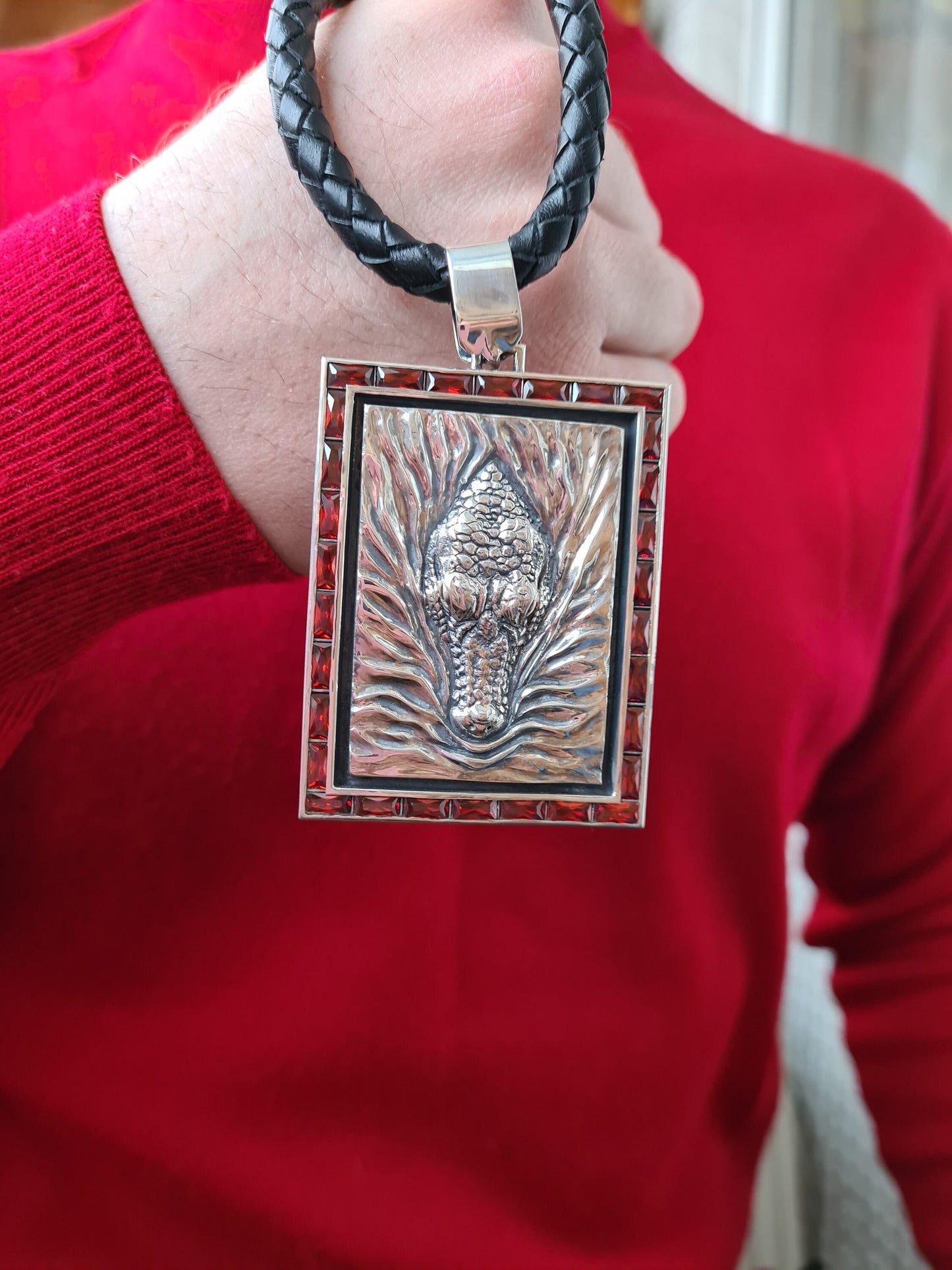 handmade sterling silver crocodile jewelry
