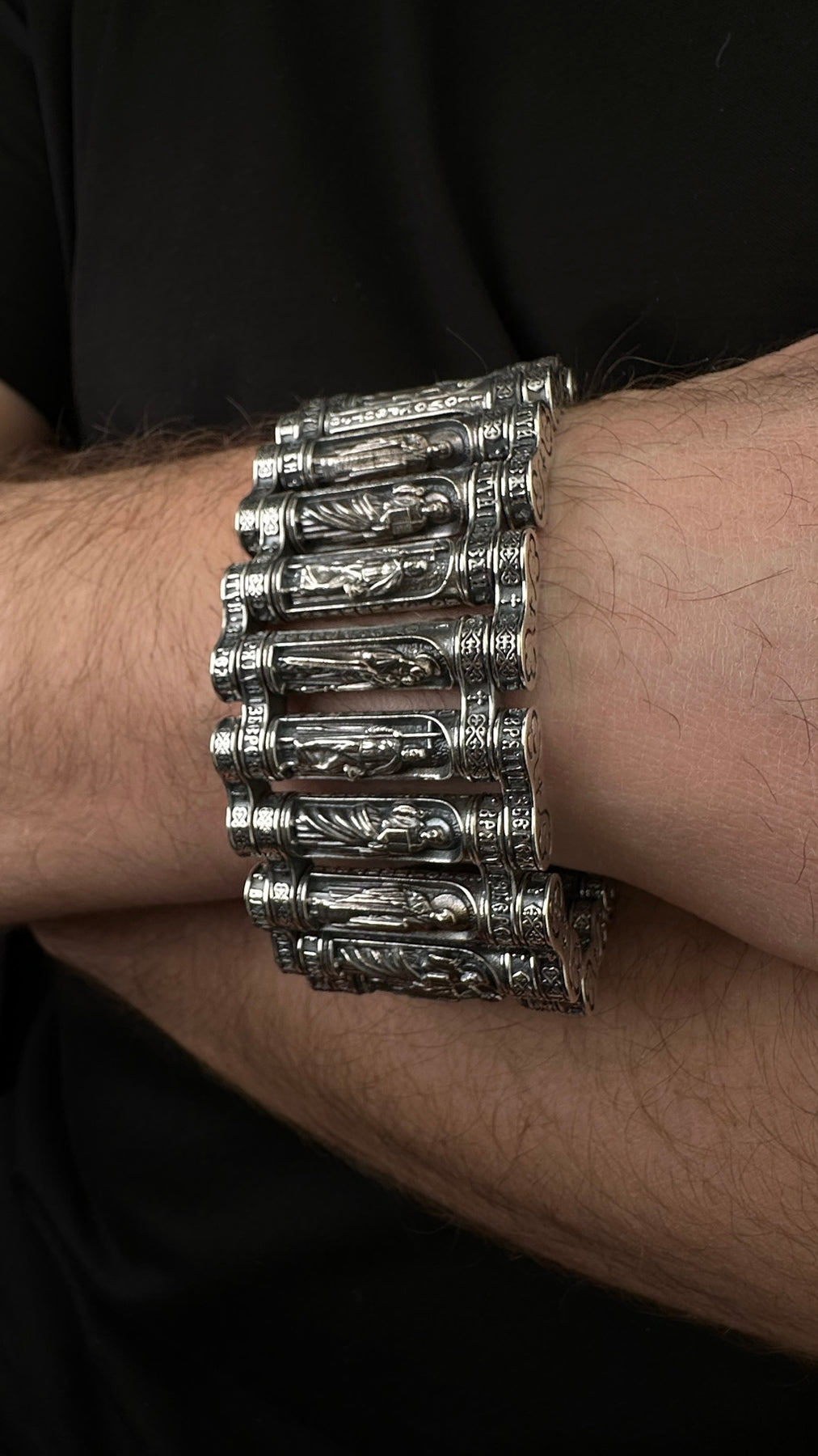 bracelet with the image of Jesus and the Virgin Mary made of sterling silver