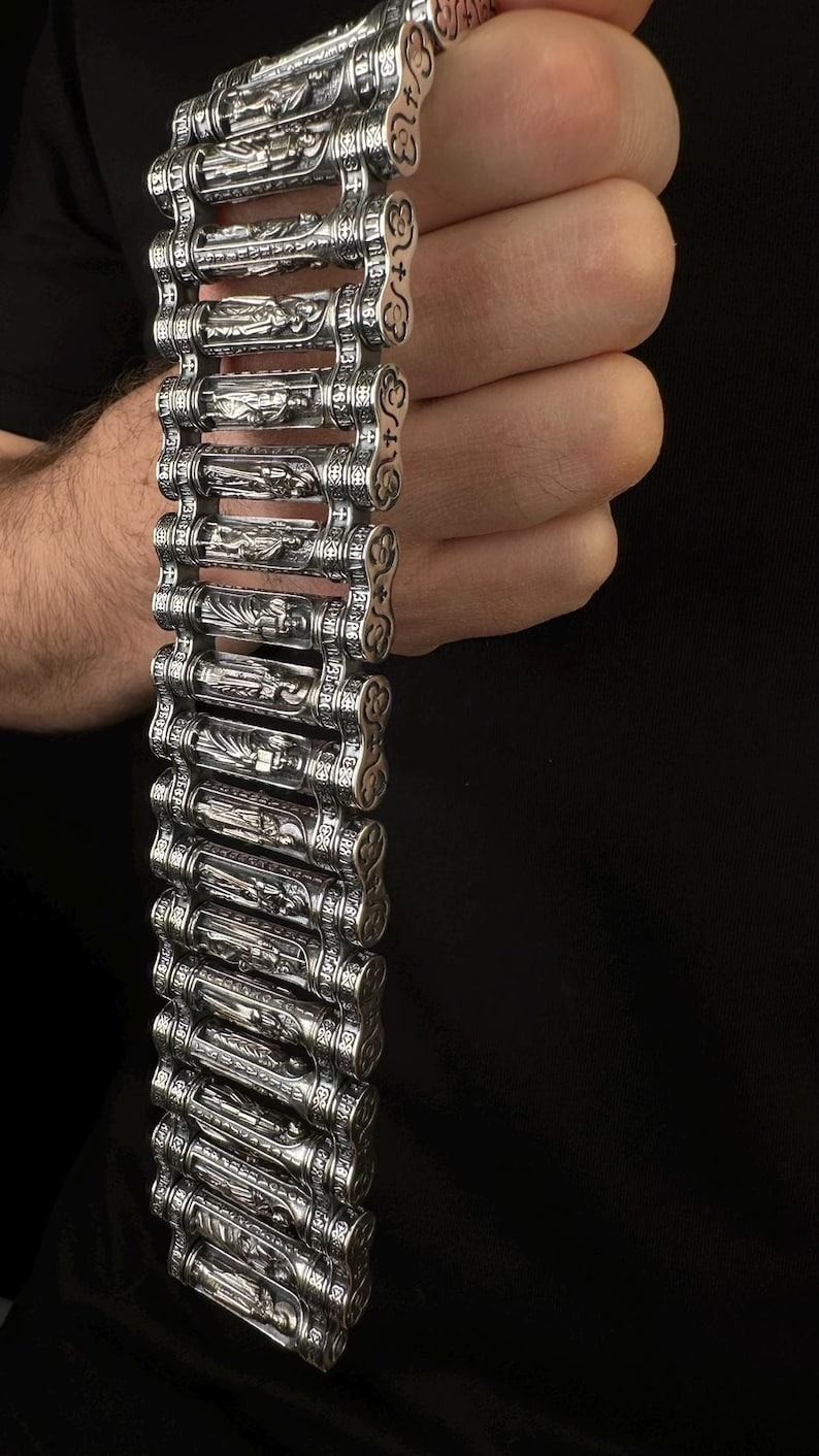 men's jewelry with the faces of St. Nicholas and Vladimir the Great