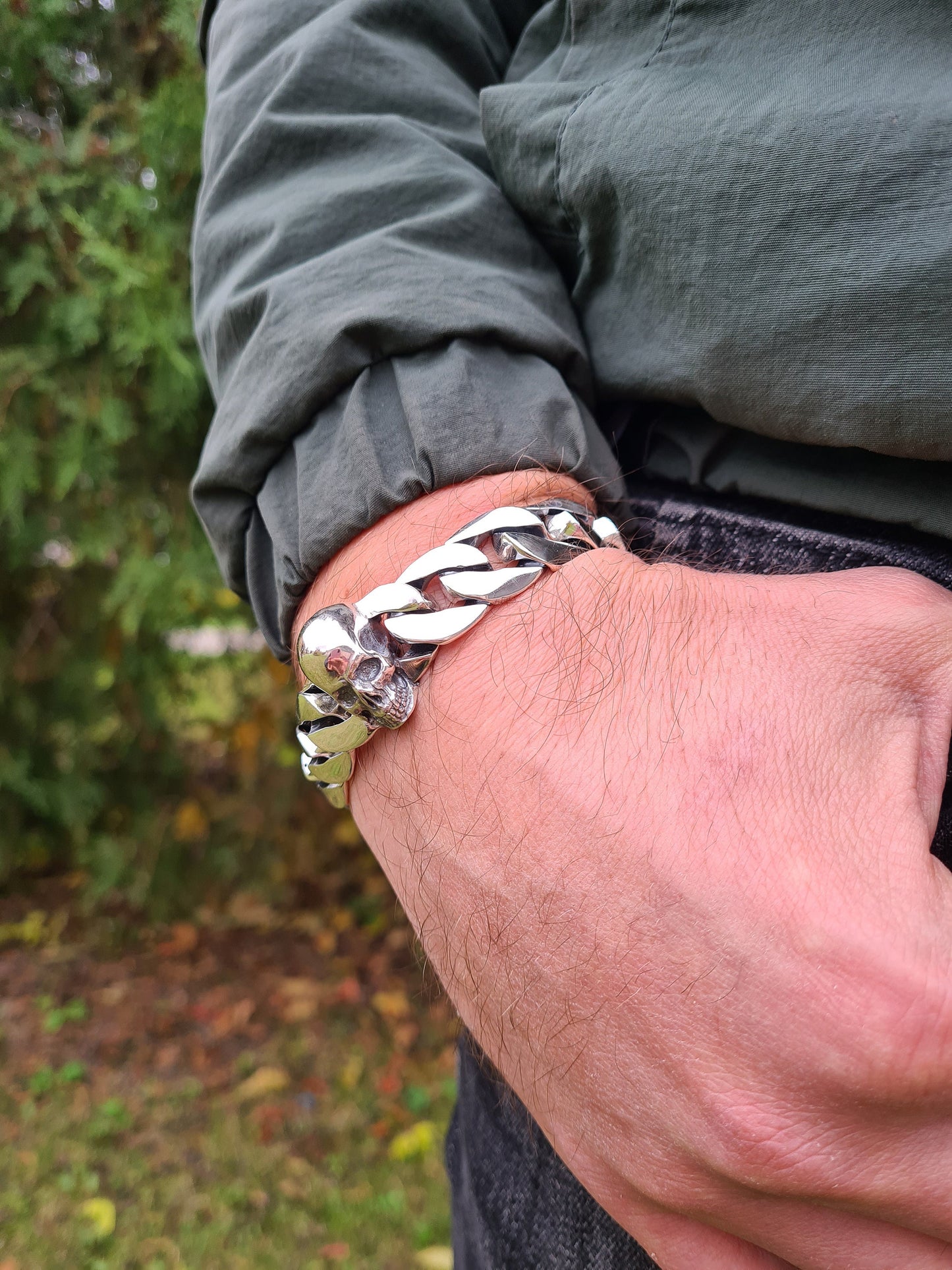 925 Silver Skull Bracelet for Men
