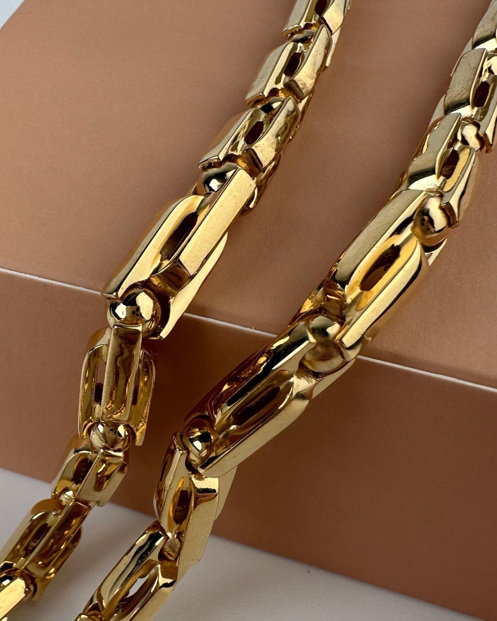 Heavy silver chain 925 with gold cover, 6mm wide