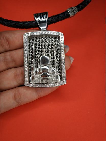 Starry Sky Effect - Black Onyx in Silver Pendant 