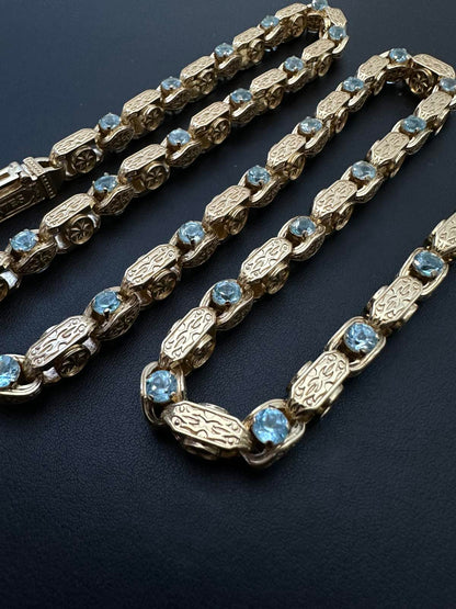Luxury men’s chain with topaz and gold finish