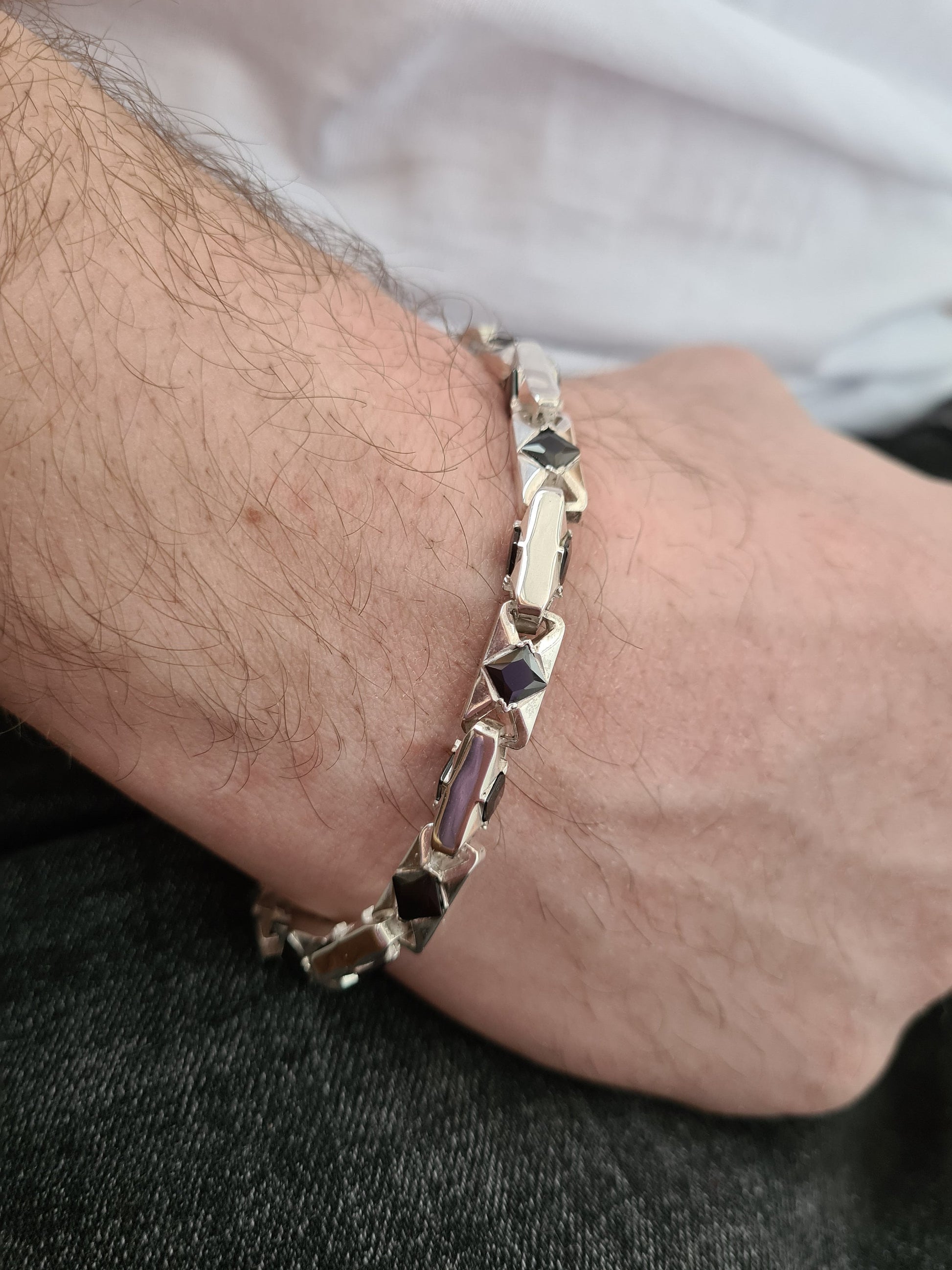 Stylish men's bracelet with natural stones PTAHjewelry