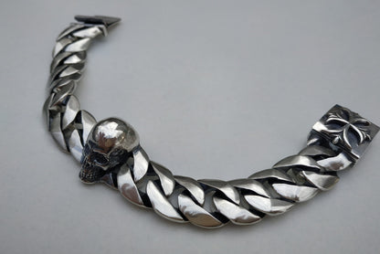 mens gothic sterling silver skull bracelet