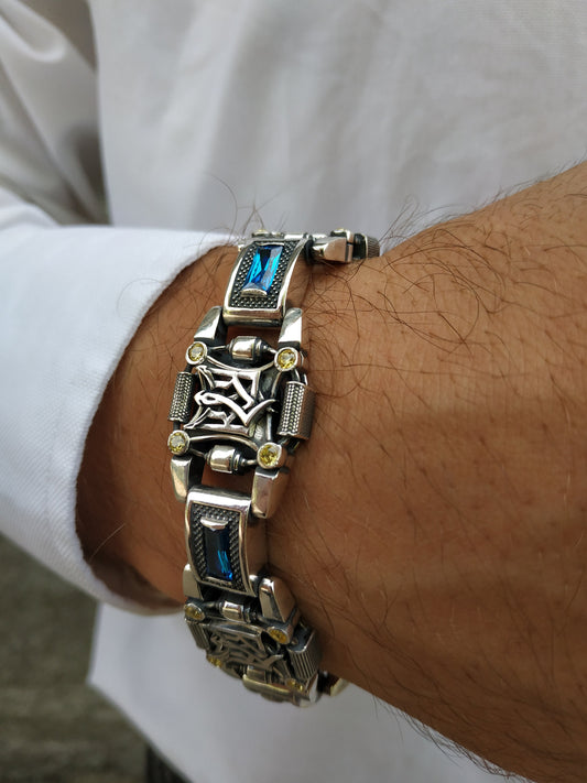 Men's bracelet 925 assay value with Ukrainian symbols