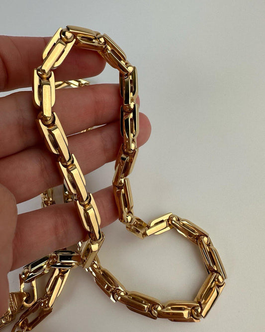 Men's sterling silver chain with 18K gold plating 100g