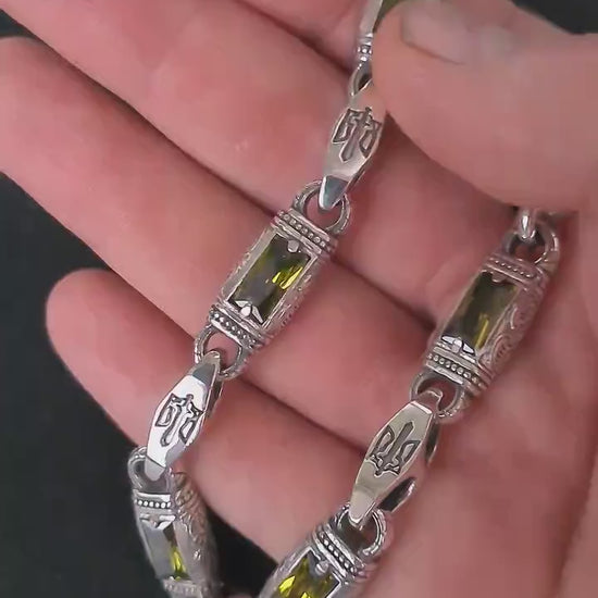 Heavy silver bracelet 925 with tryzub national symbol video