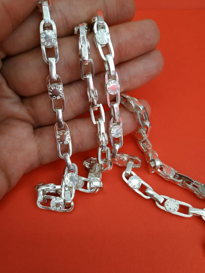 massive men's chain FIBO silver
