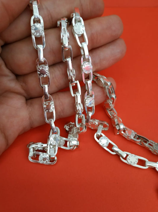 massive men's chain FIBO silver